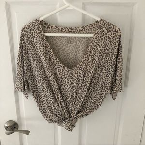 American Eagle Soft & Sexy Oversized Leopard Print T-shirt